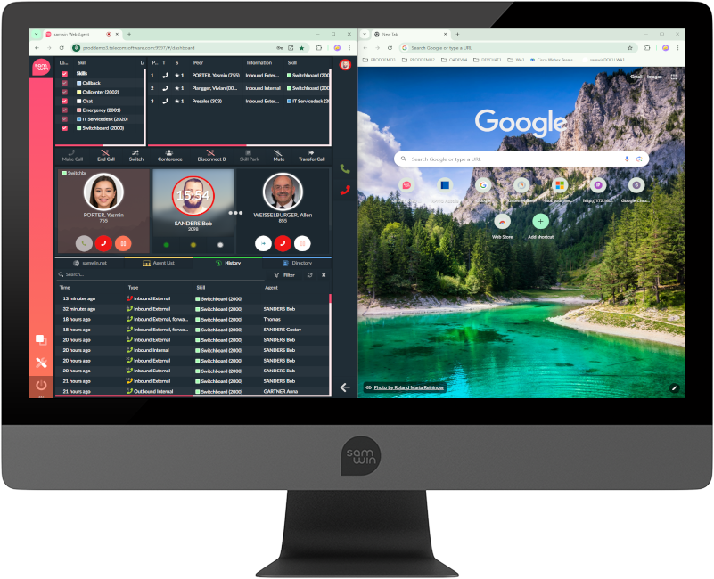 samwin_contact center solution user centric design_flexible Oberfläche